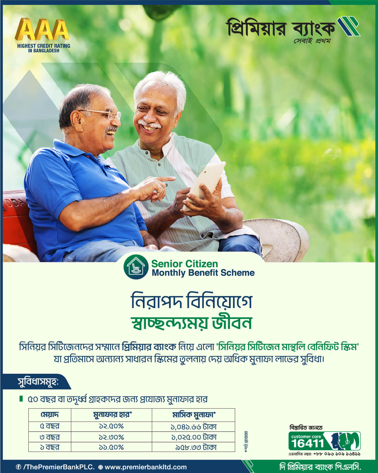 Premier Bank Senior Citizen Product Interst Rate